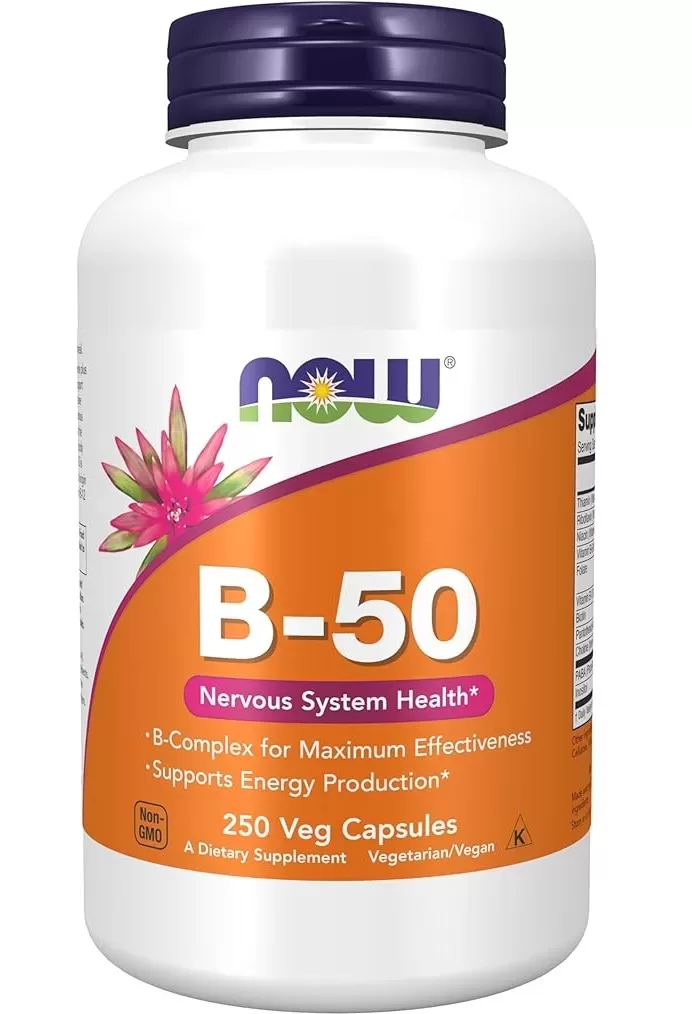 NOW Vitamin B-50 mg,250 Veg Capsules