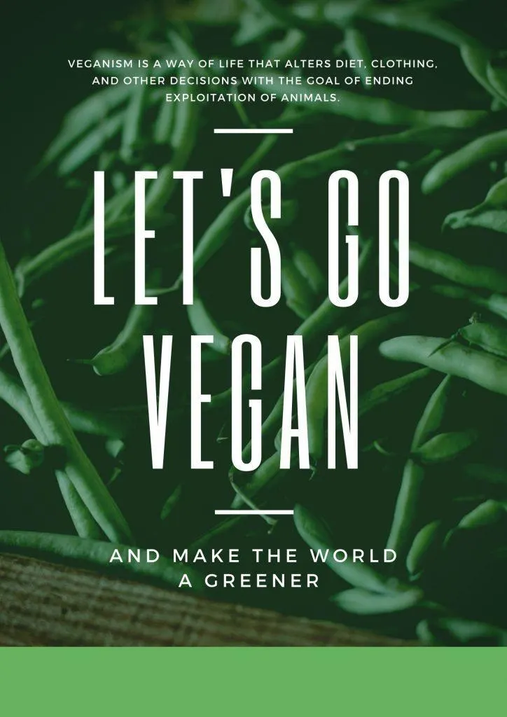 Green Typography String Beans VeganVegetarian Poster