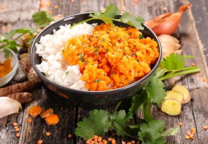 Delicious Rice and Lentils Cooked in a Rice Cooker