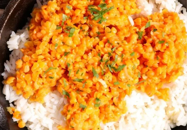 Delicious Rice and Lentils Cooked in a Rice Cooker