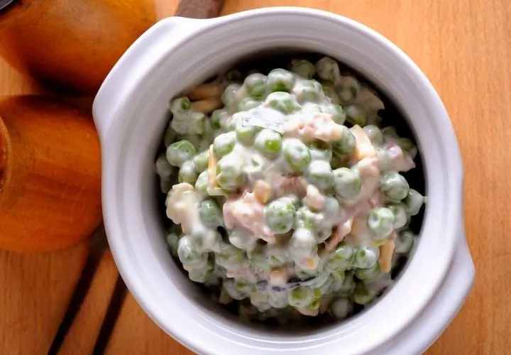 Delicious and Creamy Vegan Pea Salad