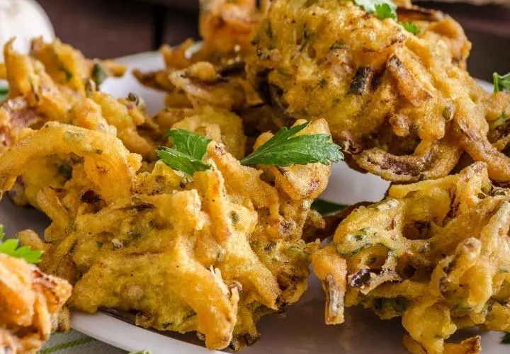 Homemade Crispy Onion Bhajis Vegan Recipe