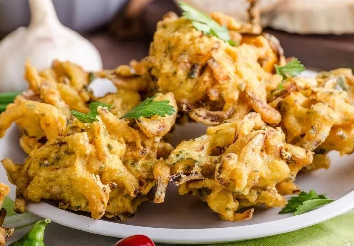 Homemade Crispy Onion Bhajis Vegan Recipe