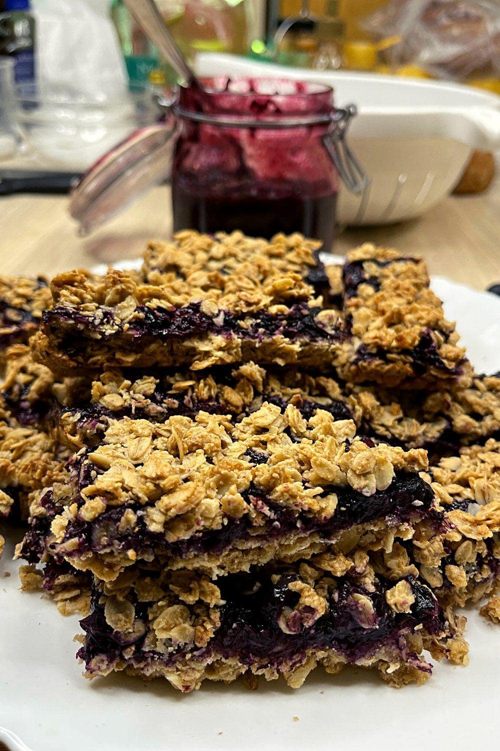 Blueberry Jam Oatmeal Bars (Gluten-Free)