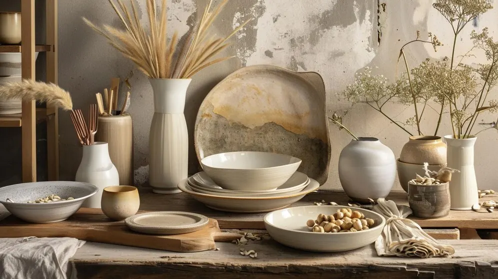 Warm rustic interior homeware stylish home decor ai generative
