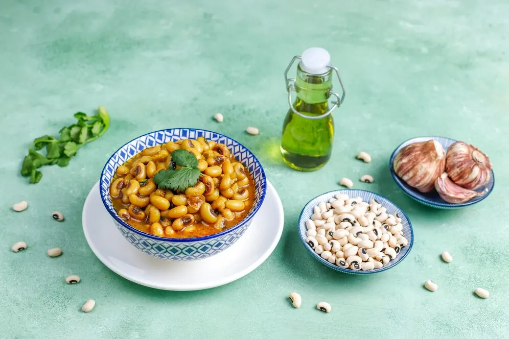 A bowl of vegan Marry Me Butter Beans featuring chickpeas and garlic, inspired by the popular TikTok recipe.
