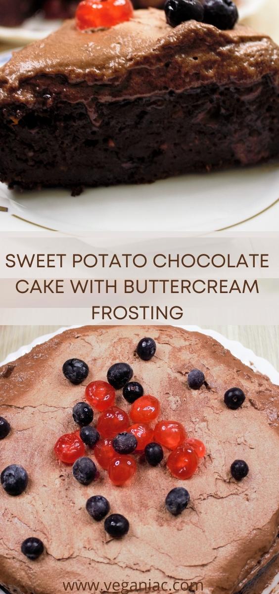 Sweet Potato Chocolate Cake with Buttercream Frosting