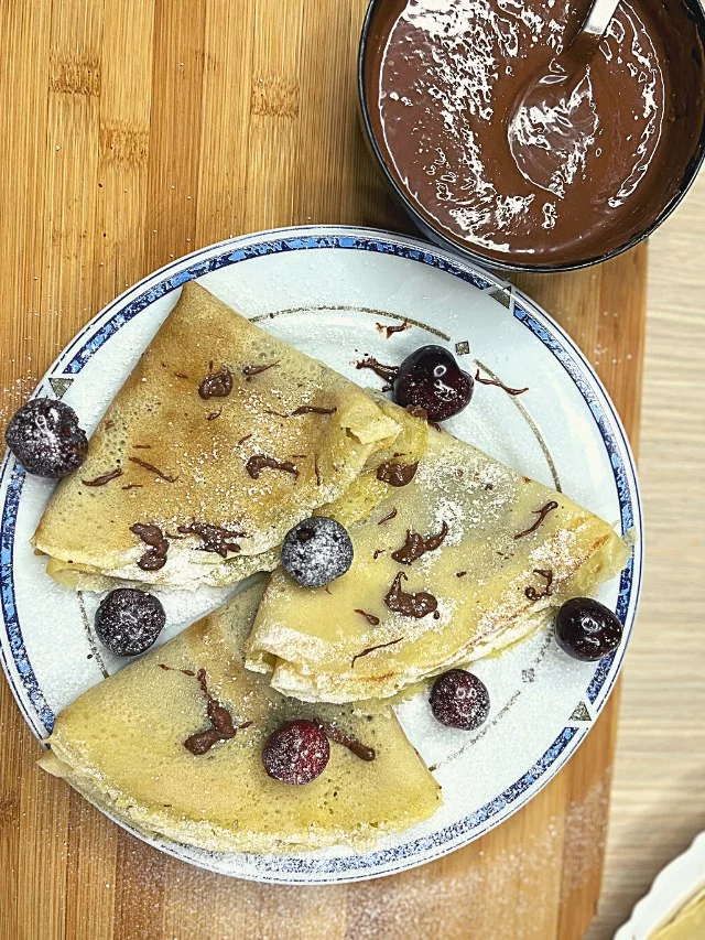 Traditional Vegan Crepes with Homemade Nutella Spread