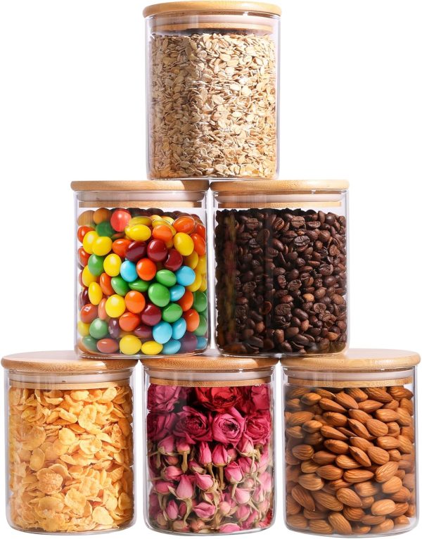 ComSaf 25oz Glass Food Storage Jars with Lid