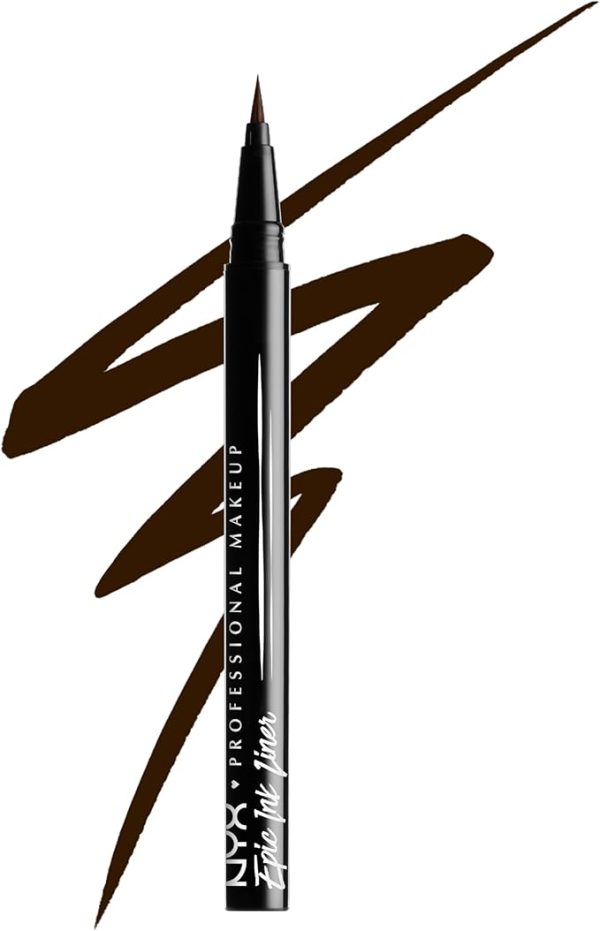 NYX PROFESSIONAL MAKEUP Epic Ink Liner, Waterproof Liquid Eyeliner - Brown, Vegan Formula