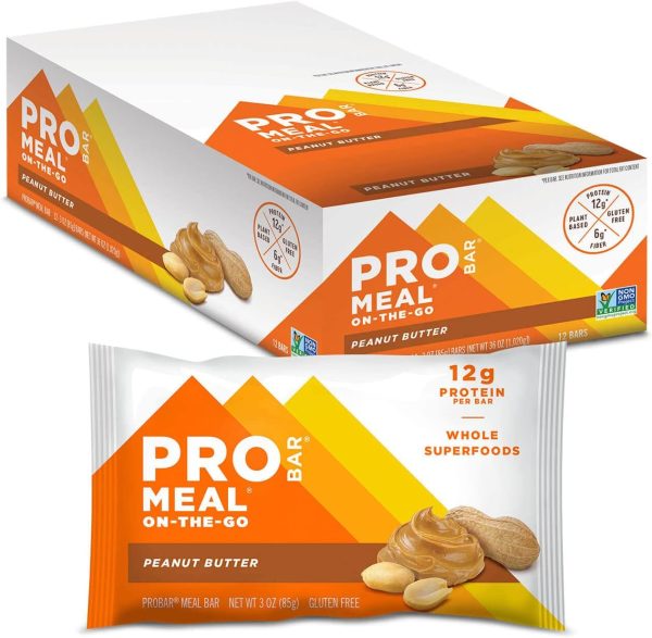 PROBAR - Meal Bar, Peanut Butter, Non-GMO, Gluten-Free, Healthy, Plant-Based