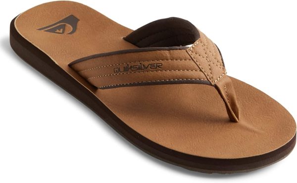 Quiksilver Men's Flip Flops, Synthetic Vegan Nubuck Leather Sandals
