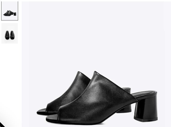 A pair of black mules and matching black heels made from Uptown Desserto® Cactus Leather by Bohema.
